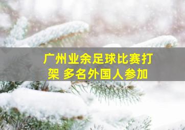 广州业余足球比赛打架 多名外国人参加